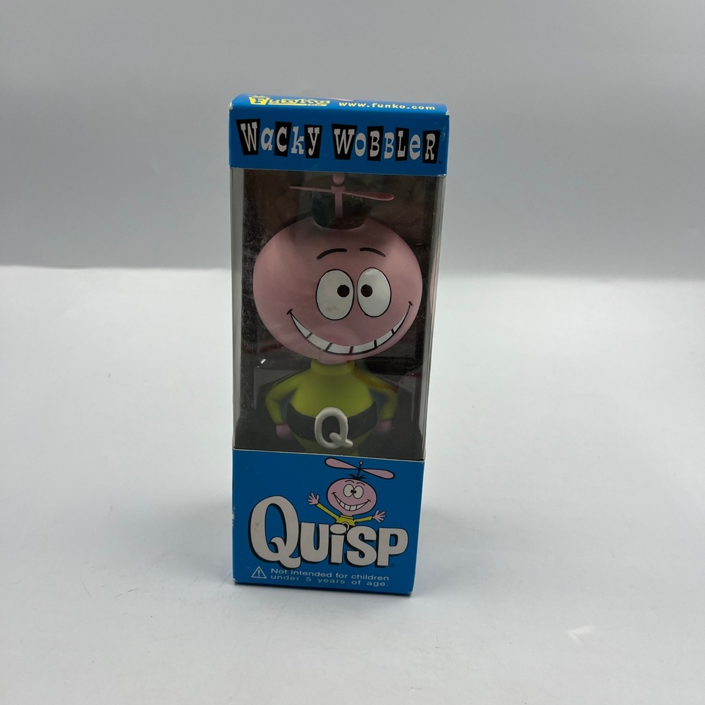 2001 Funko Quisp Wacky Wobbler Bobblehead Quaker Oats Cereal Mascot Vintage Box